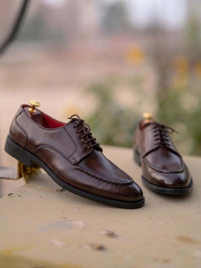 Brown Leather Shoes-Sku -039