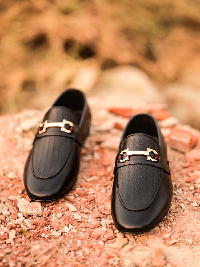 Black Cow Leather Shoes-Sku 31