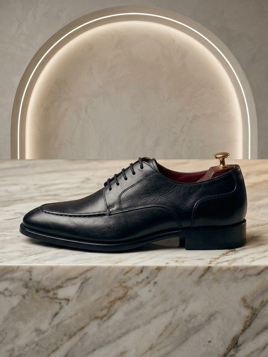 Black Laces Leather Shoes-Sku -Sku 027