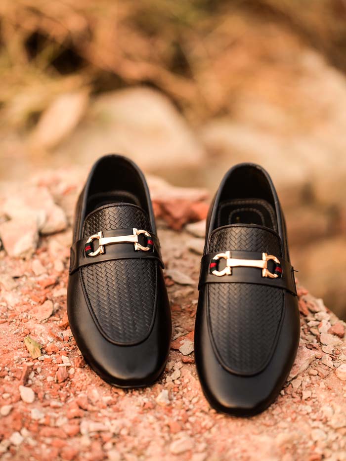 Black Cow Leather Shoes-Sku 31